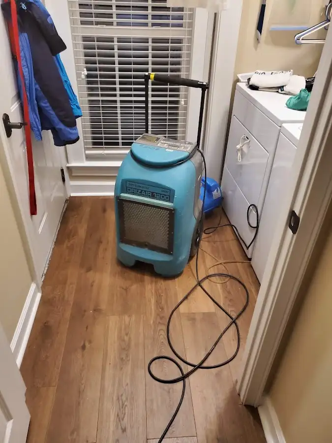 Commercial dehumidifier deployed for Flood Damage Cleanup in Champion Heights